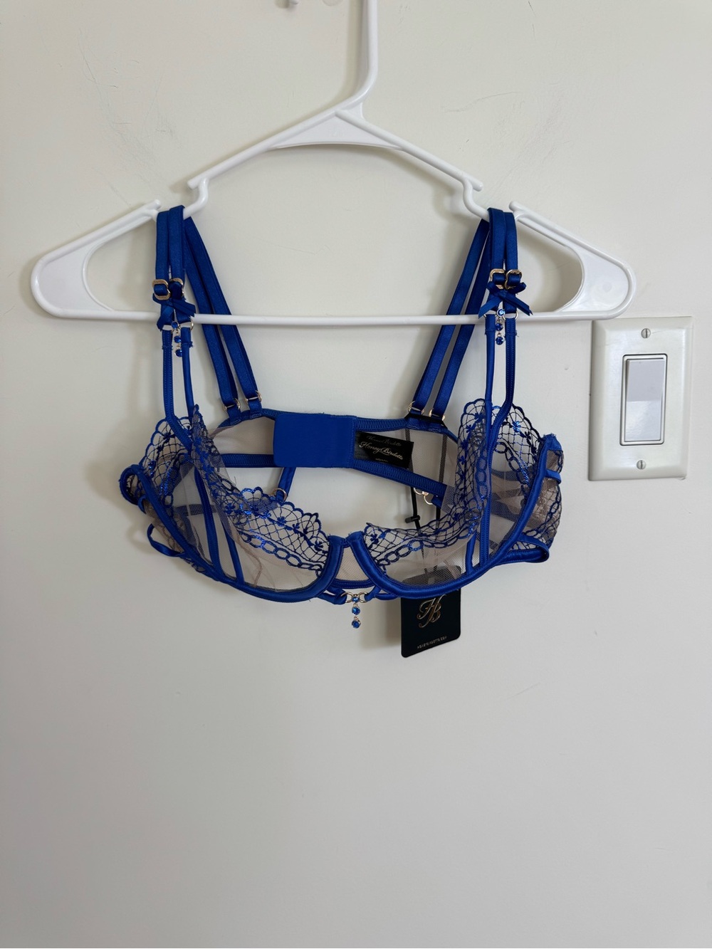 Honey Birdette Romy Underwire Balconette Blue 36 D